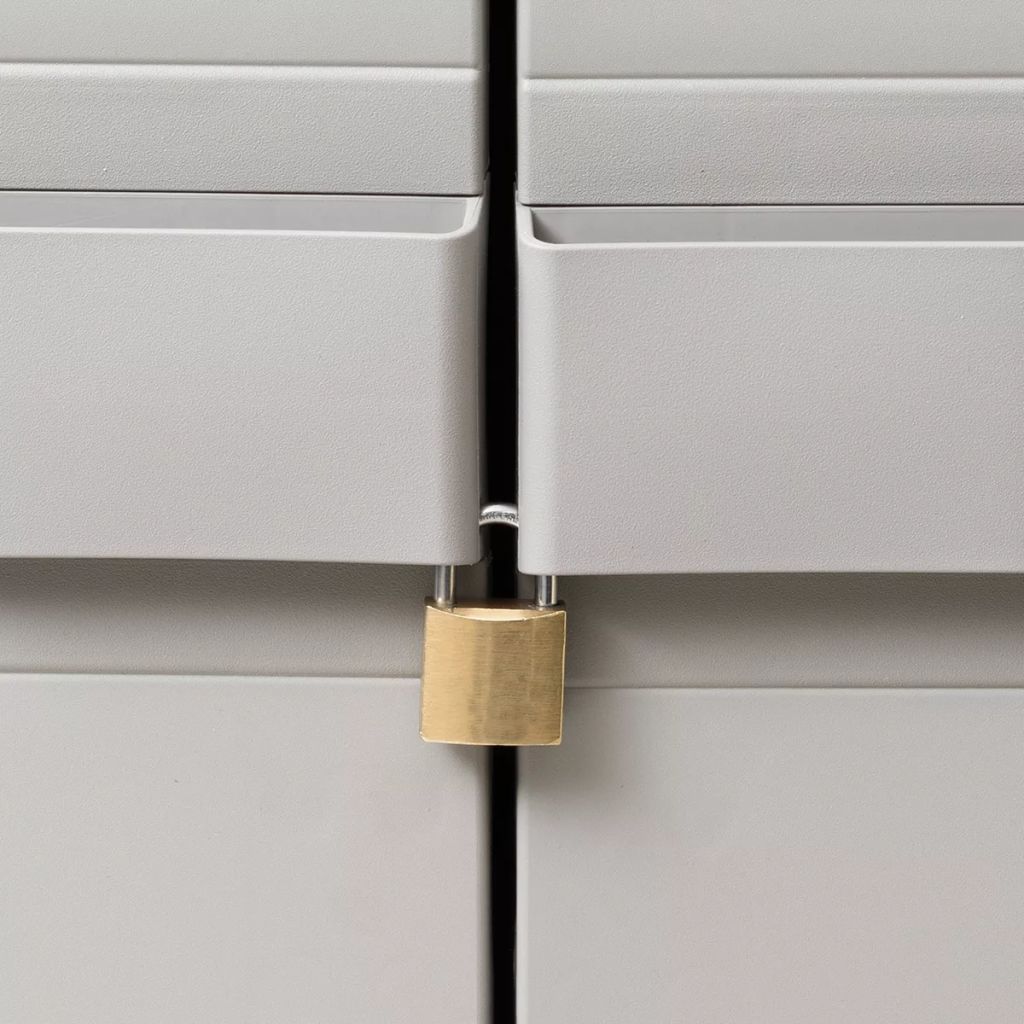 Gartenschrank mit 3 Böden Schwarz und Grau