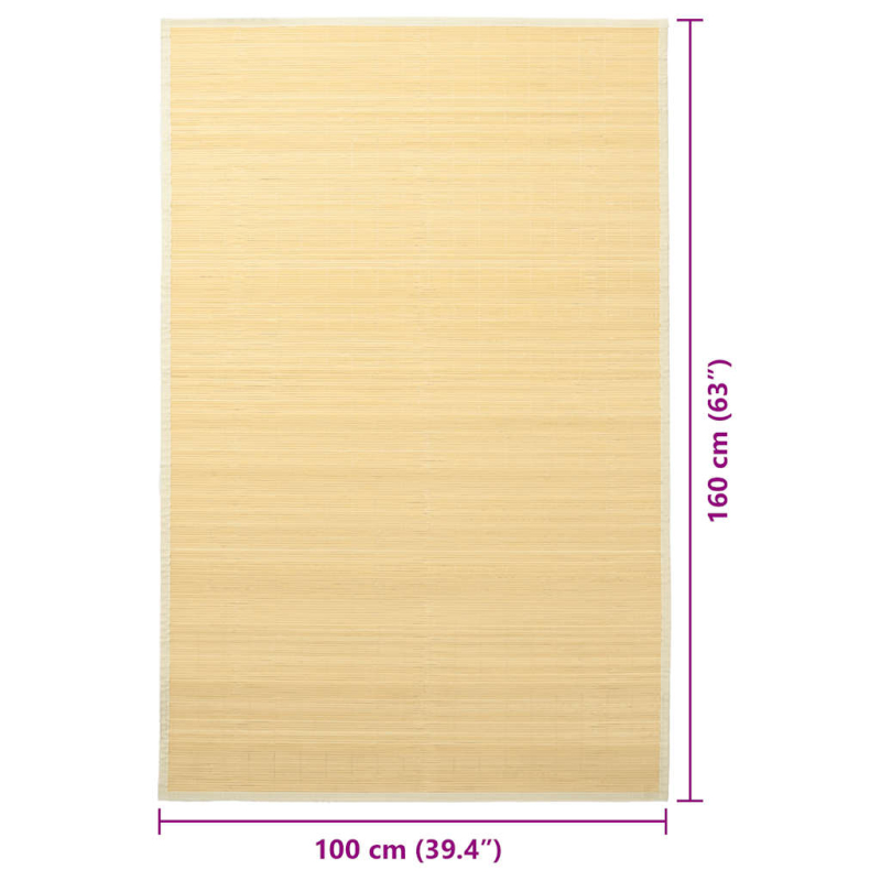 Teppich Bambus 100 x 160 cm Natur