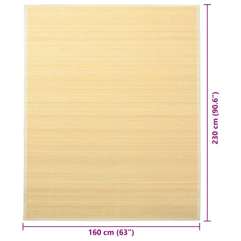 Teppich Bambus 160x230 cm Natur