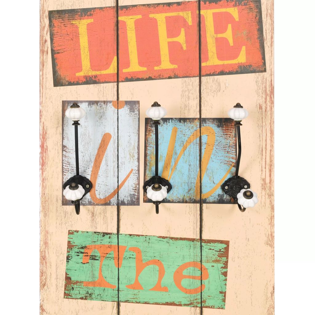 Wandgarderobe mit 6 Haken 120 x 40 cm LIVE LIFE