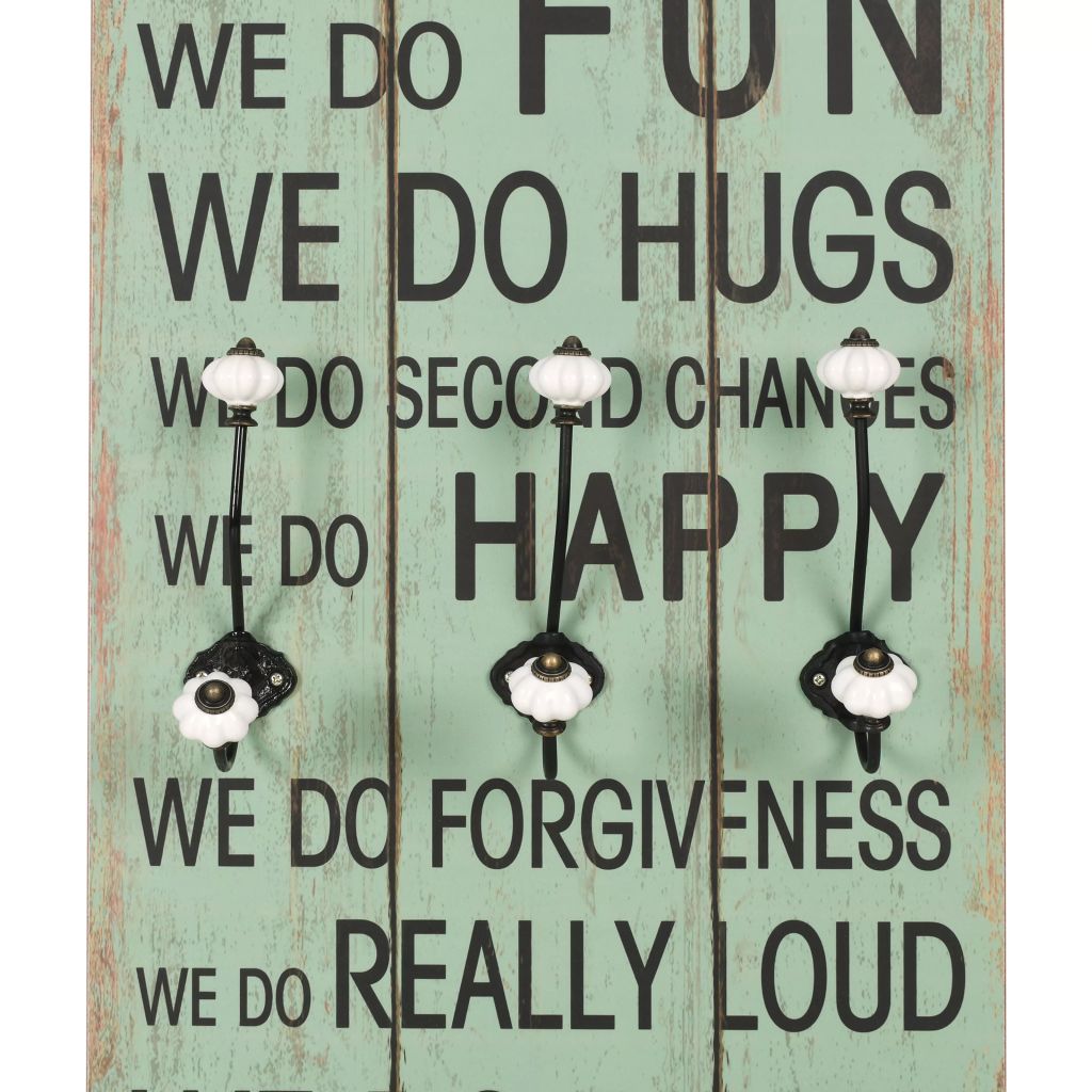 Wandgarderobe mit 6 Haken 120x40 cm HAPPY LOVE