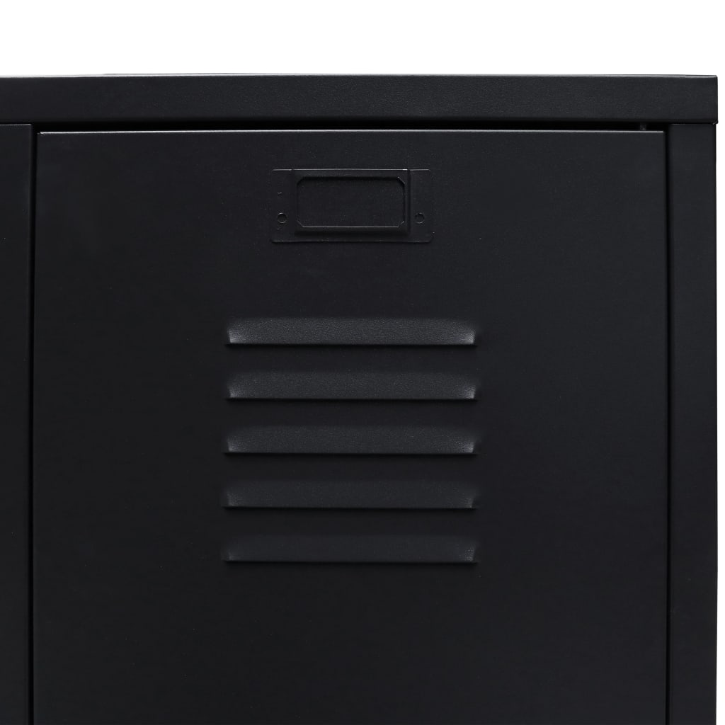 Kleiderschrank Metall Industrie-Stil 67 x 35 x 107 cm Schwarz