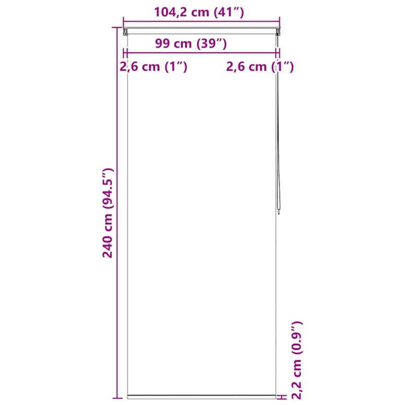 Duschrollo 100x240 cm Quadratmuster