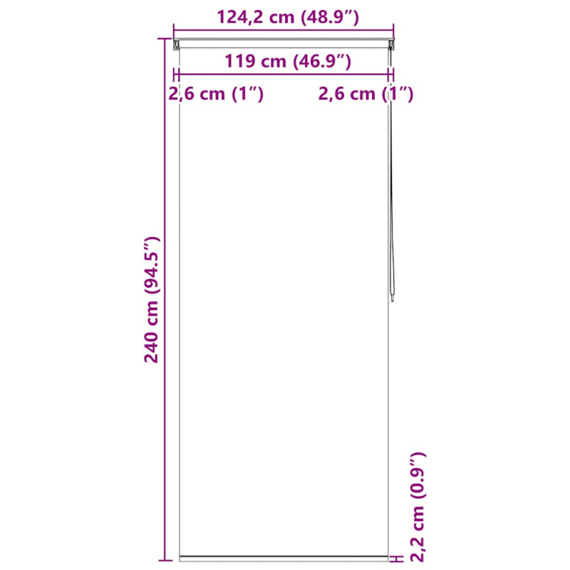Duschrollo 120x240 cm Quadratmuster