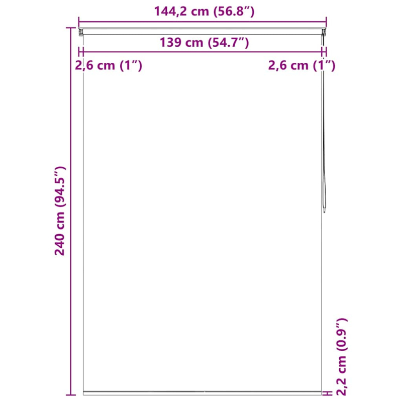 Duschrollo 140x240 cm Quadratmuster