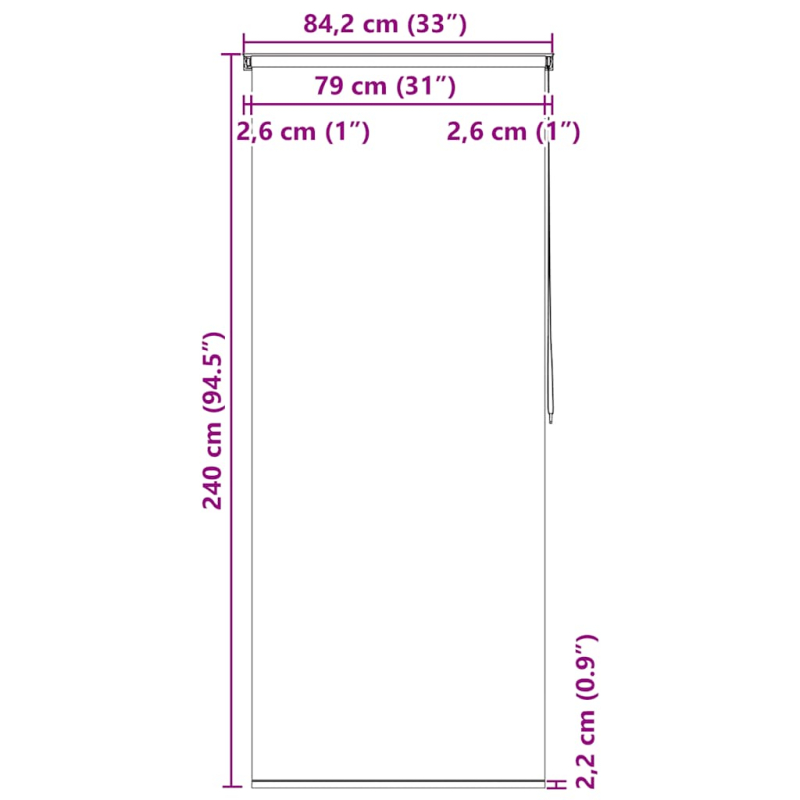 Duschrollo 80x240 cm Kreismuster