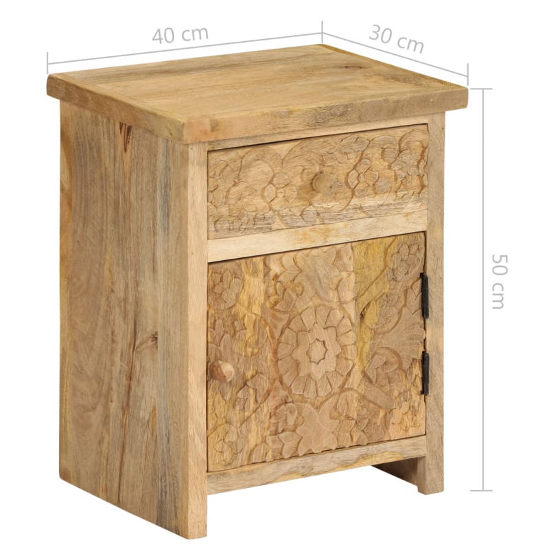Nachttisch Massivholz Mango 40x30x50 cm