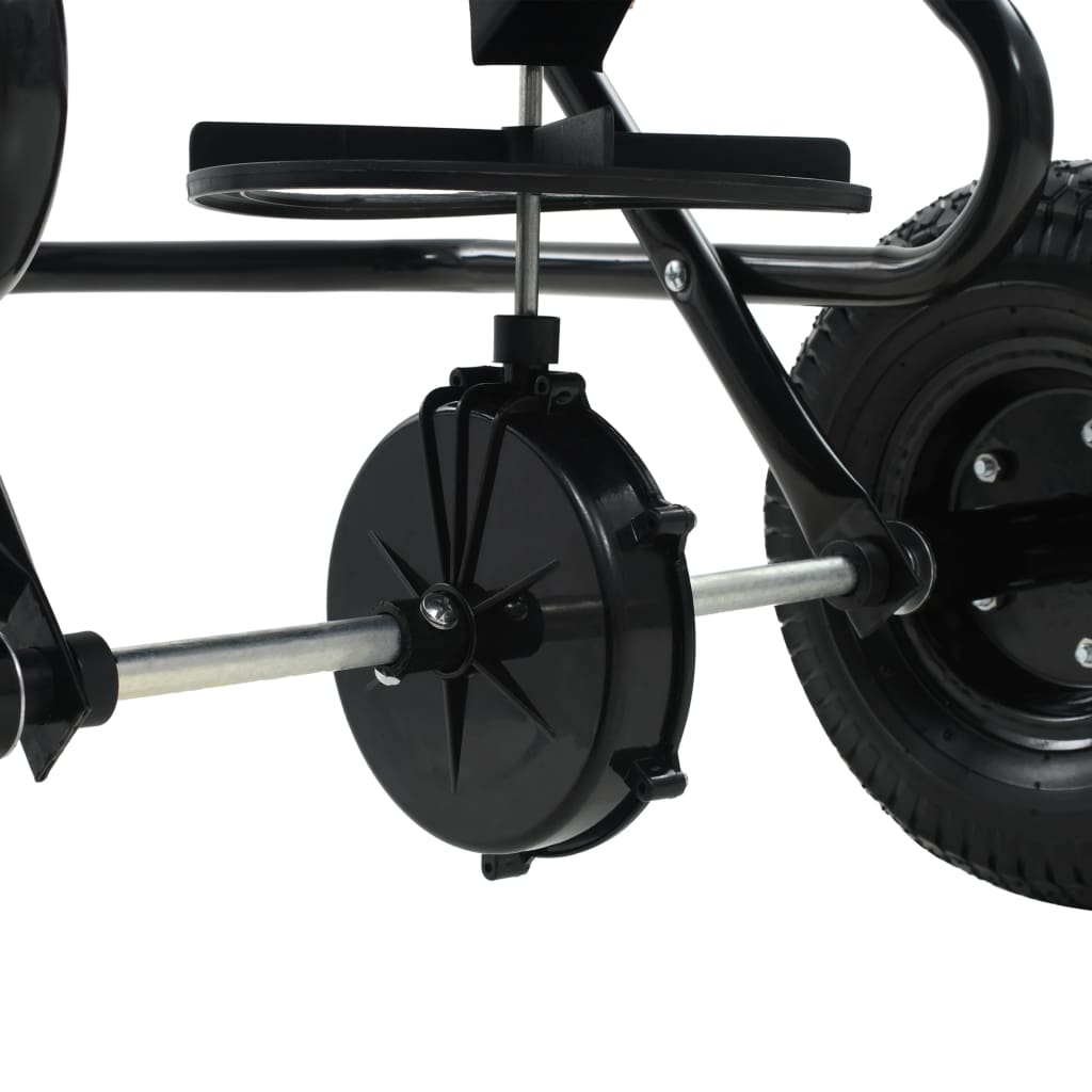 Handstreuwagen Salzstreuer zum Ziehen PVC Stahl 125x74x79cm 45L