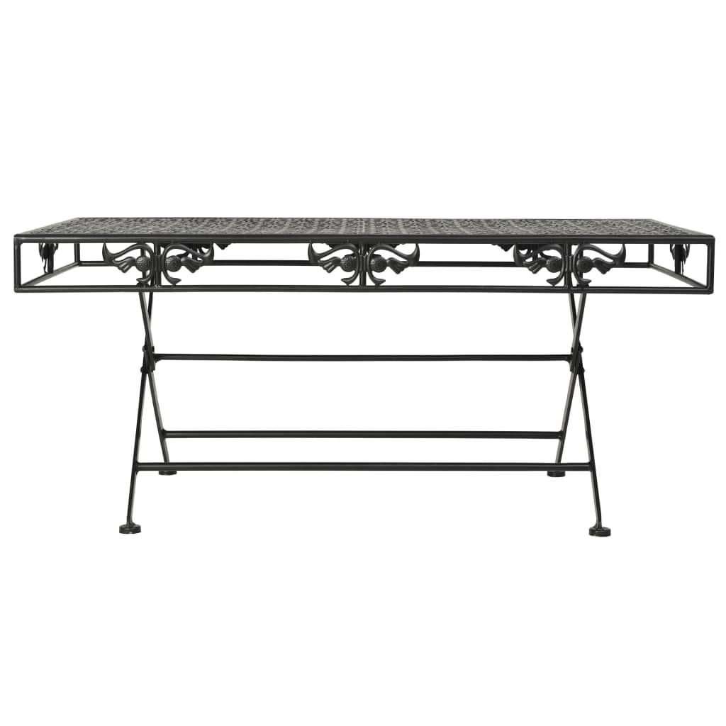 Couchtisch Klappbar Vintage-Stil Metall 100x50x45 cm Schwarz
