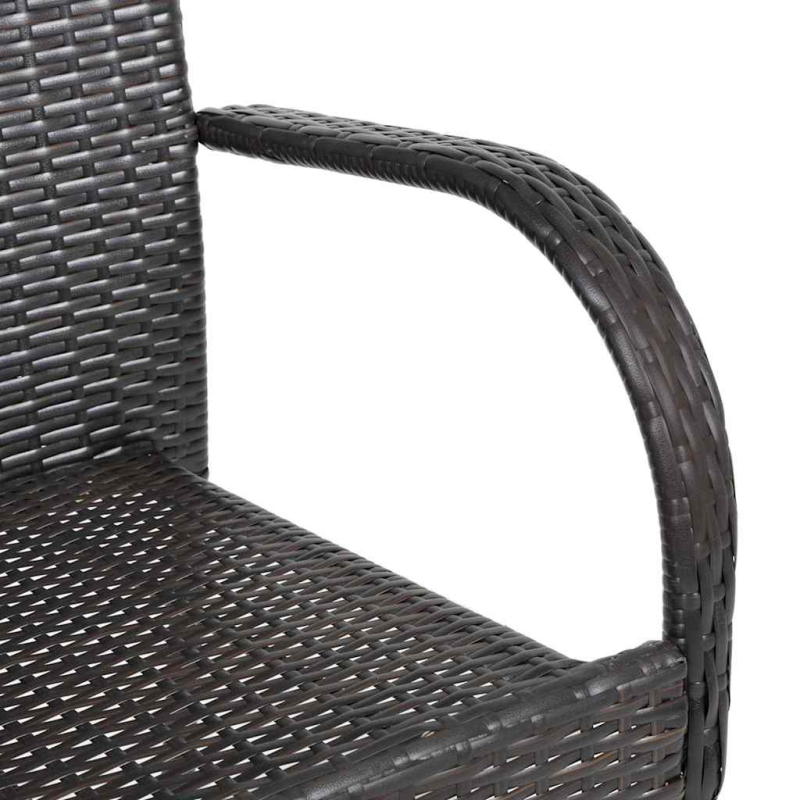 Stapelbare Gartenstühle 2 Stk. Poly Rattan Braun
