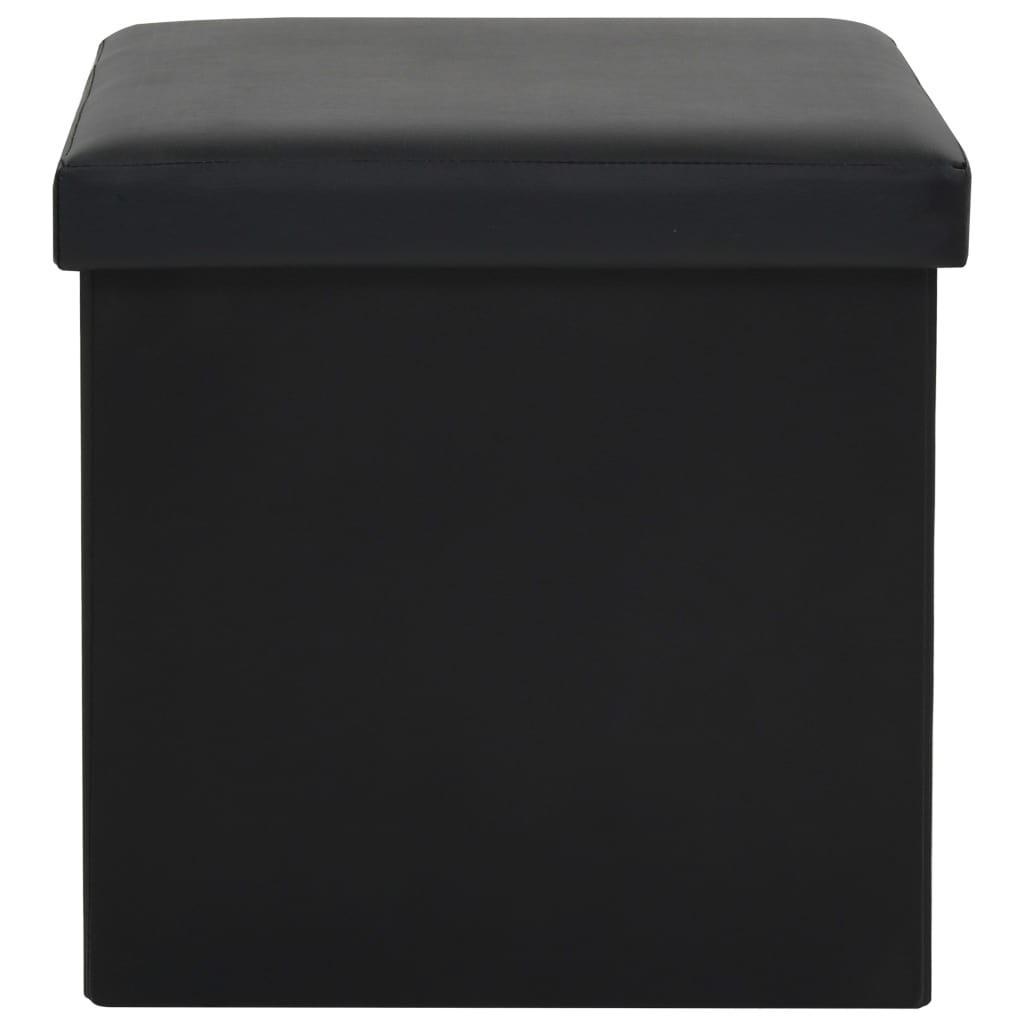 Hocker mit Stauraum Schwarz Kunstleder