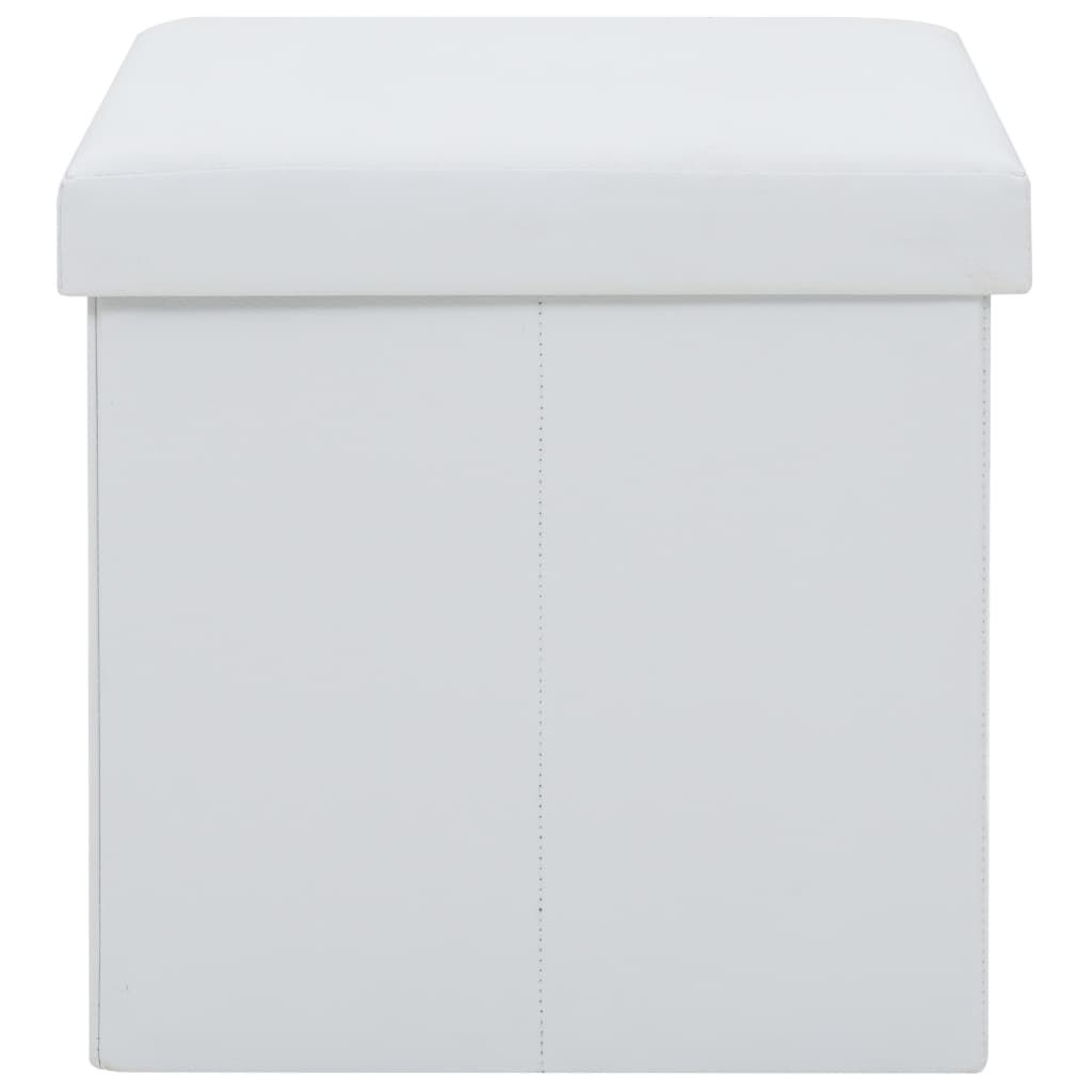 Hocker mit Stauraum Weiß Kunstleder