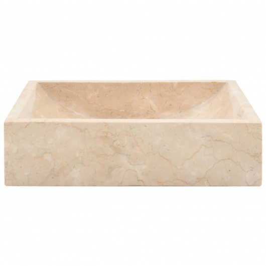 Waschbecken 45x30x12 cm Marmor Hochglanz-Creme