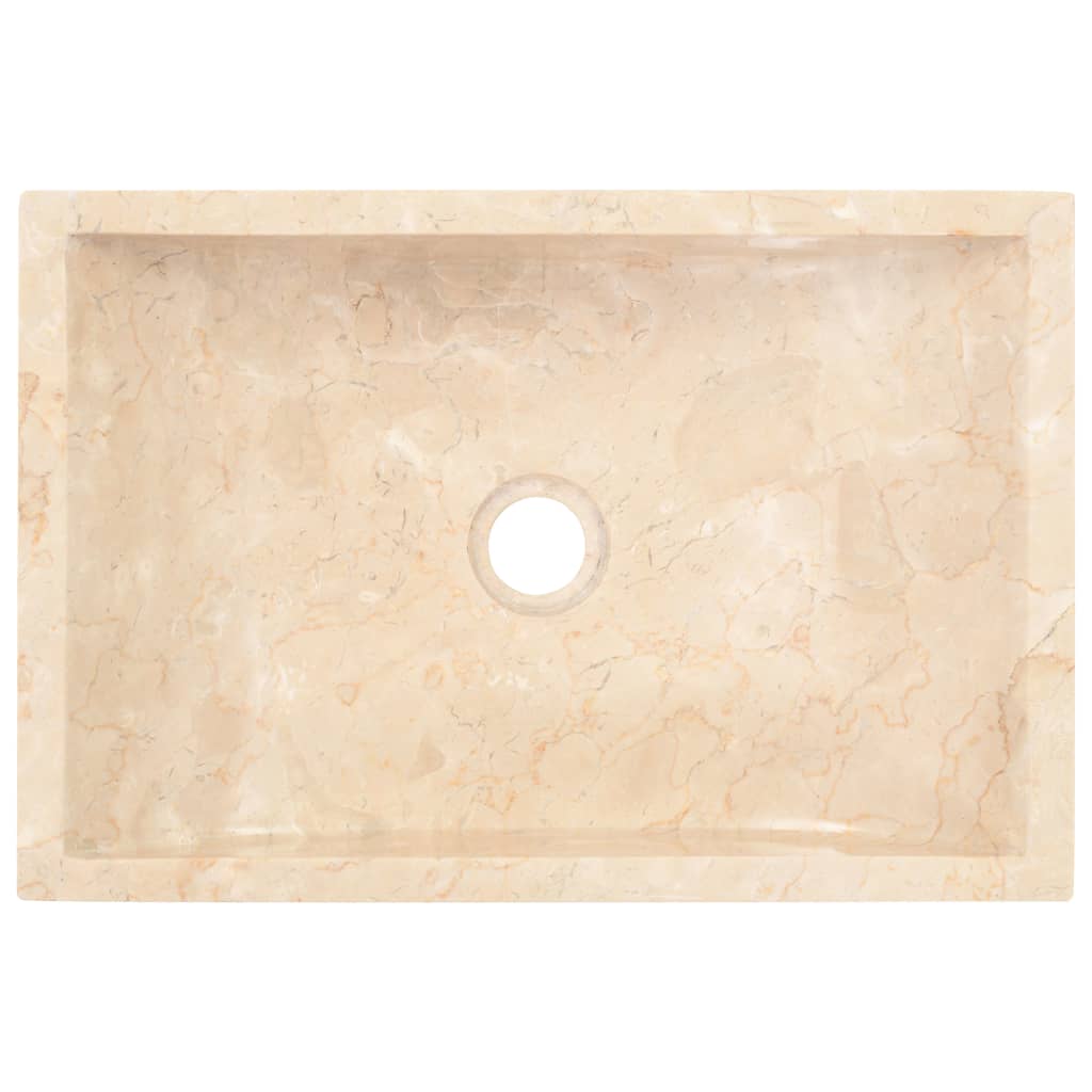 Waschbecken 45x30x12 cm Marmor Creme