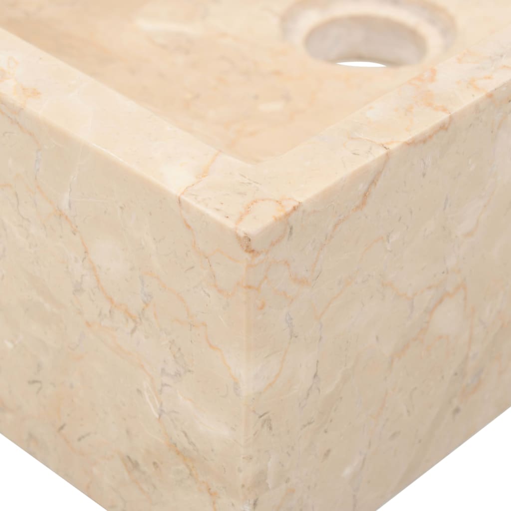 Waschbecken 45x30x12 cm Marmor Creme