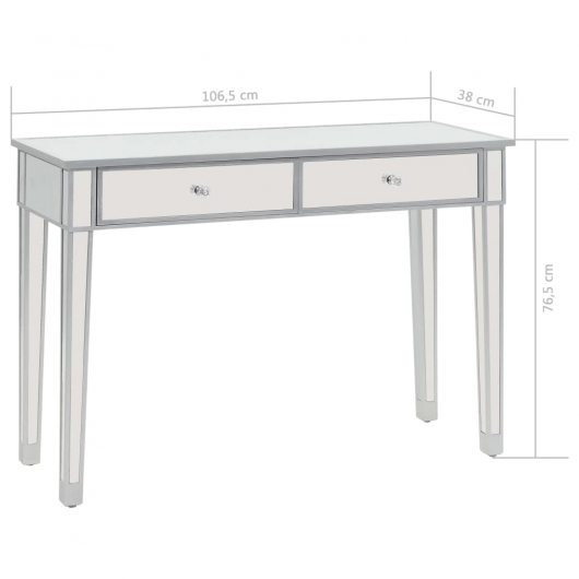 Verspiegelter Konsolentisch aus MDF und Glas 106,5x38x76,5 cm
