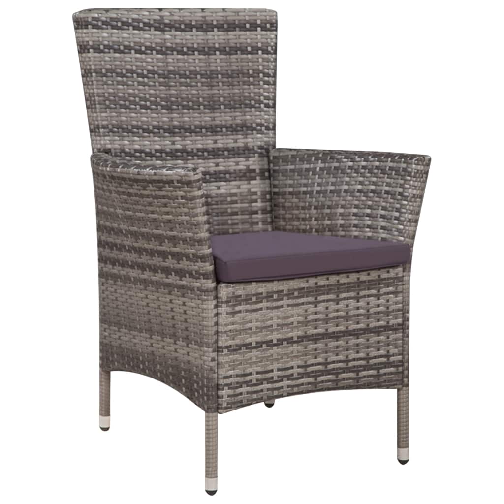 3-tlg. Bistro-Set Poly Rattan Grau