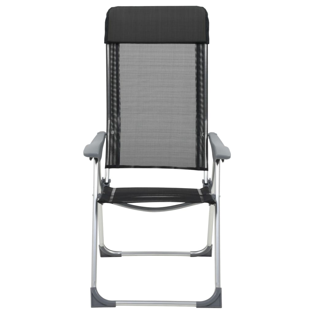 Klappbare Campingstühle 2 Stk. Aluminium Schwarz