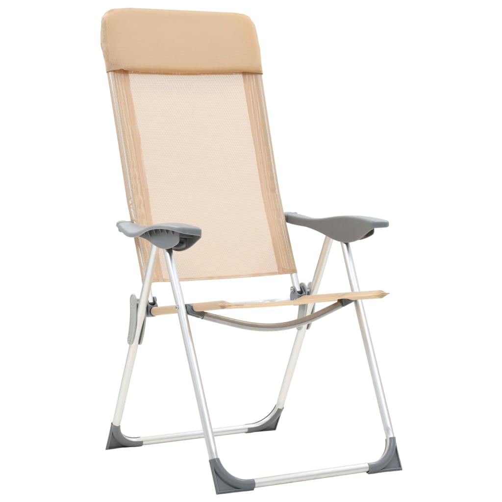 Klappbare Campingstühle 2 Stk. Aluminium Creme