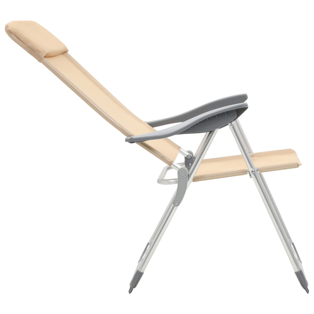 Klappbare Campingstühle 2 Stk. Aluminium Creme