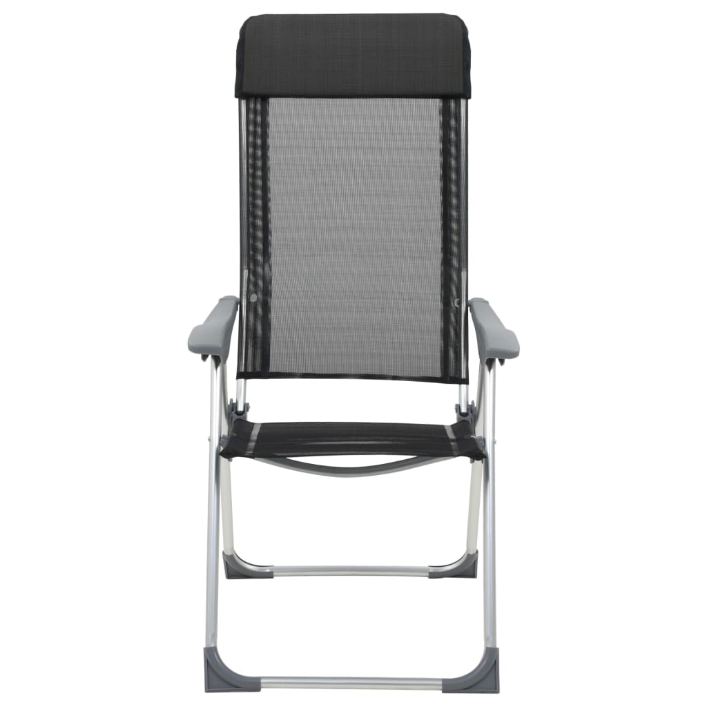 Klappbare Campingstühle 4 Stk. Aluminium Schwarz