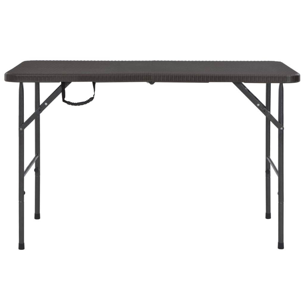 Gartentisch Klappbar Braun 120x60x74 cm HDPE Rattan-Optik