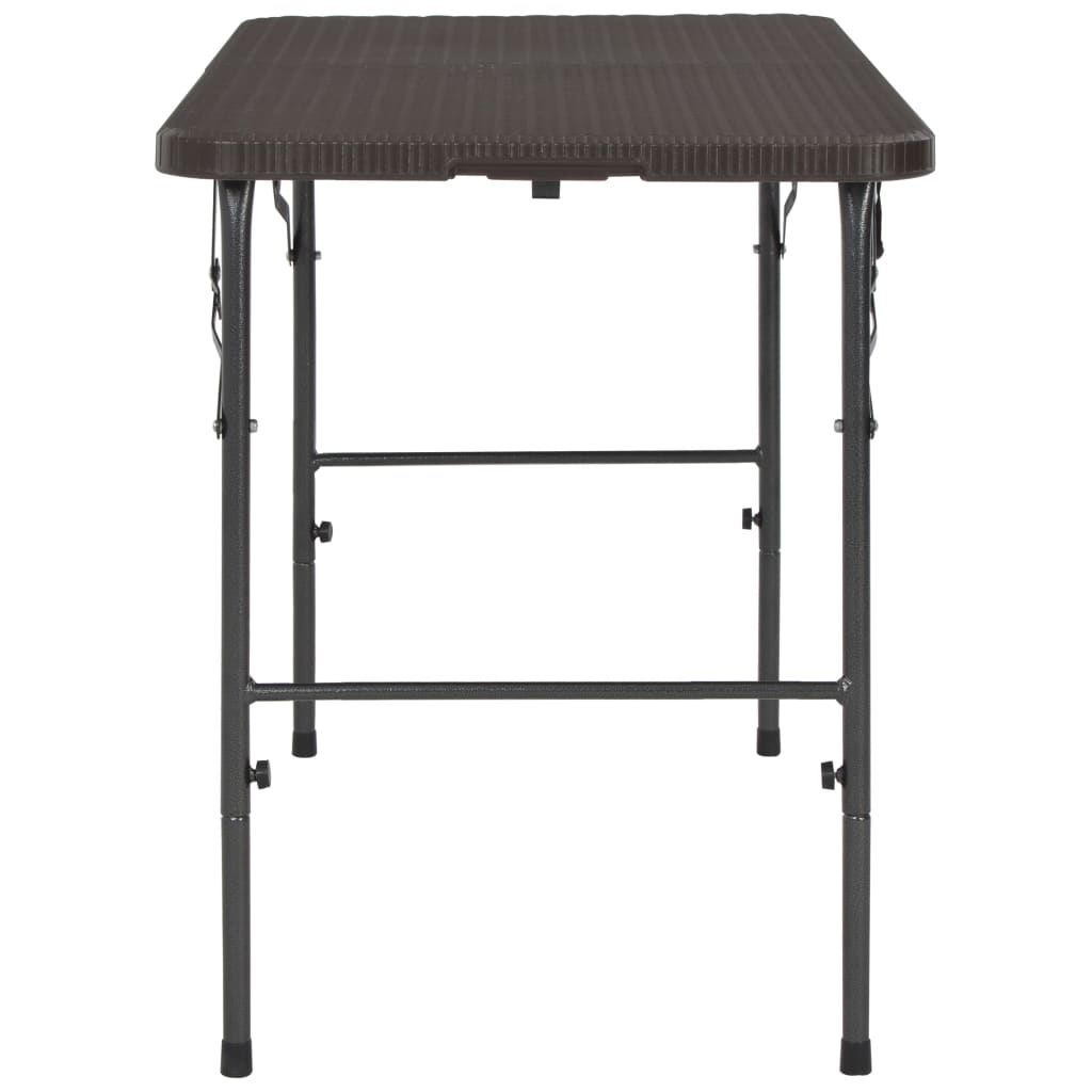 Gartentisch Klappbar Braun 120x60x74 cm HDPE Rattan-Optik