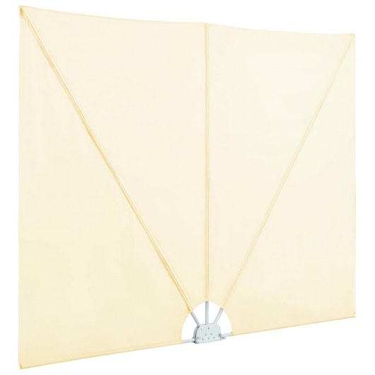 Faltbarer Terrassen-Seitenfächer Creme 400×200 cm