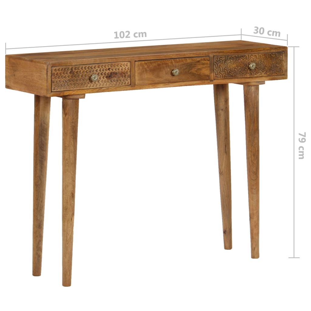 Konsolentisch Mangoholz Massiv 102 x 30 x 79 cm