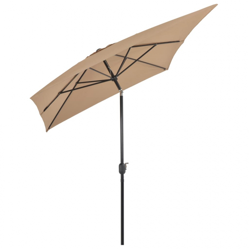 Sonnenschirm mit Metall-Mast 300x200 cm Taupe
