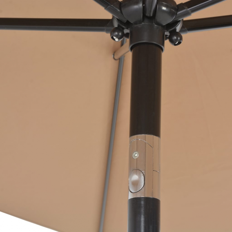 Sonnenschirm mit Metall-Mast 300x200 cm Taupe
