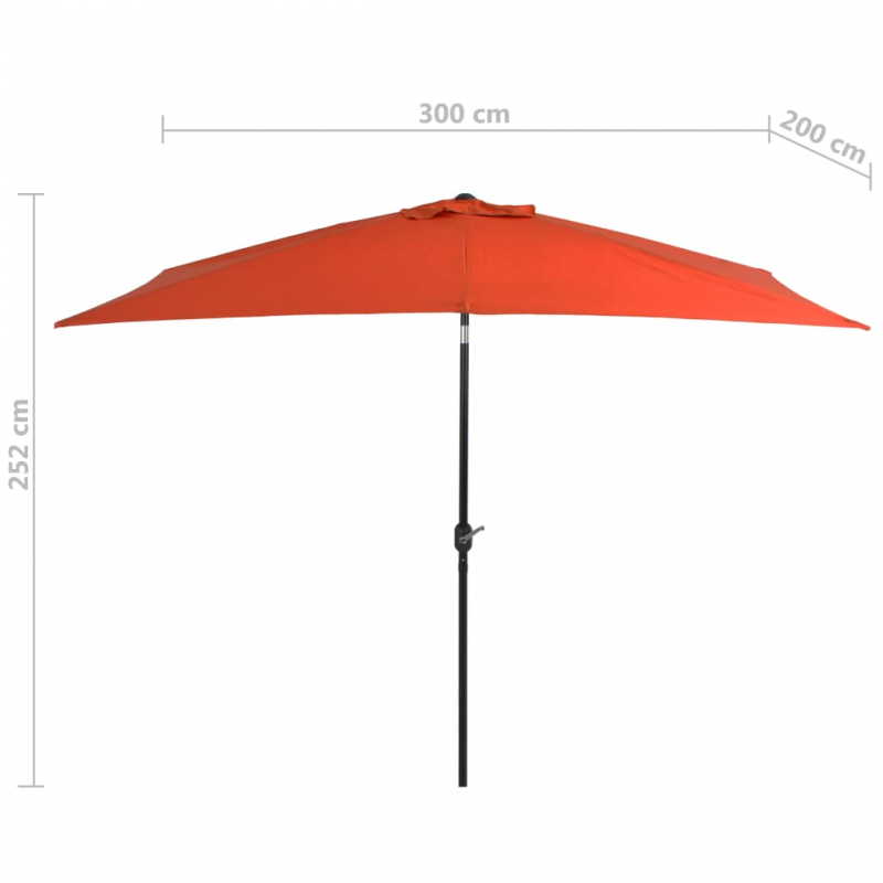Sonnenschirm mit Metall-Mast 300x200 cm Terrakotta