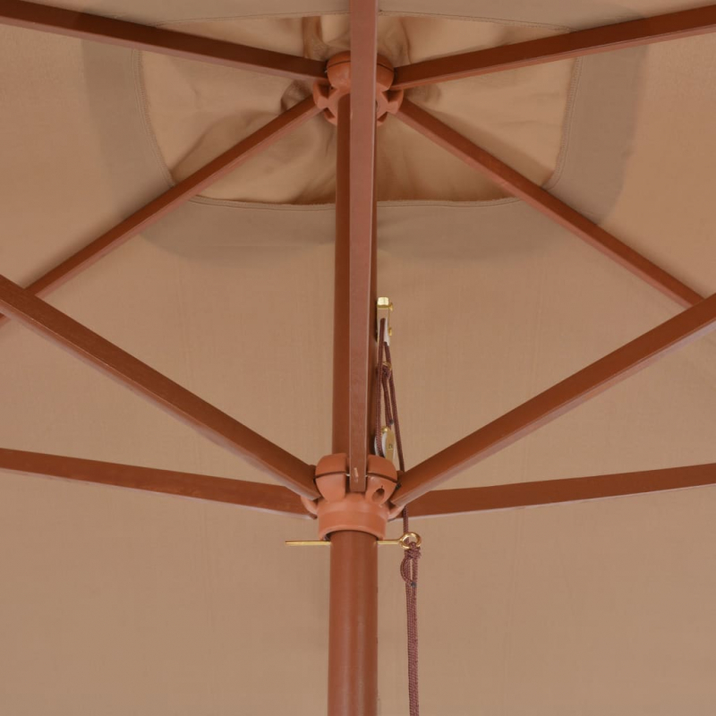 Sonnenschirm mit Holz-Mast 200x300 cm Taupe