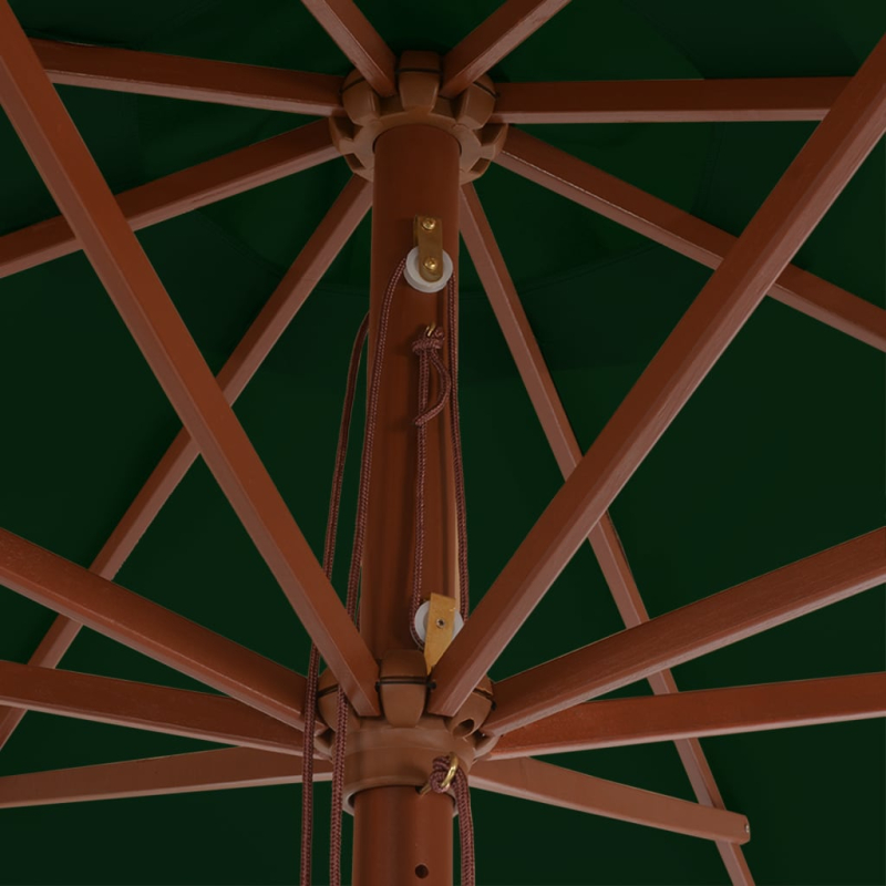 Sonnenschirm mit Holzmast 350 cm Grün