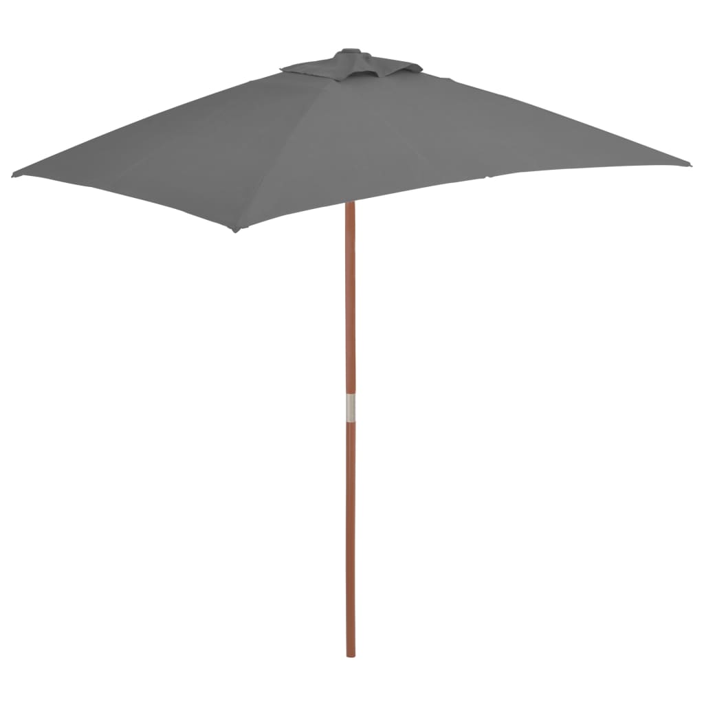 Sonnenschirm mit Holz-Mast 150x200 cm Anthrazit