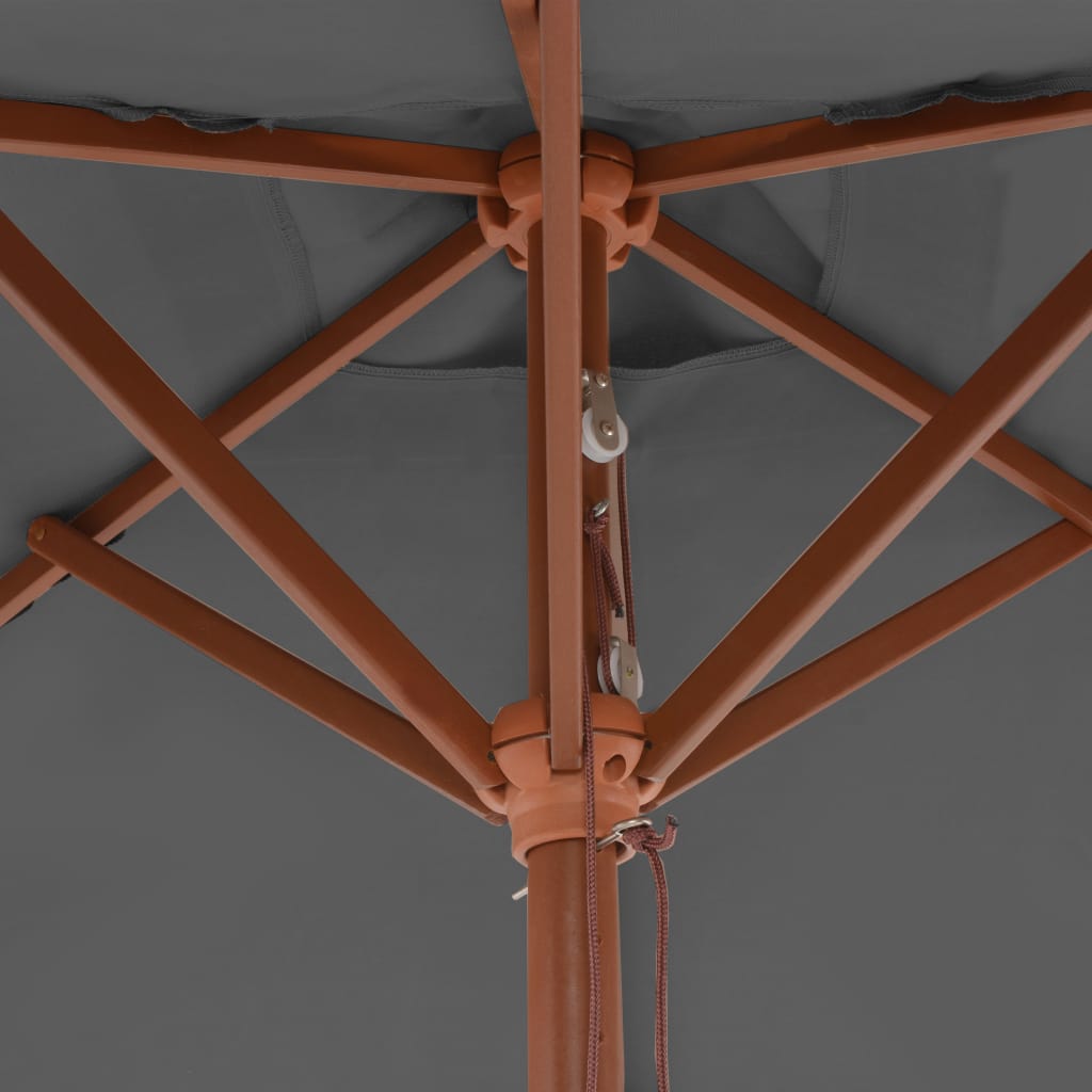 Sonnenschirm mit Holz-Mast 150x200 cm Anthrazit