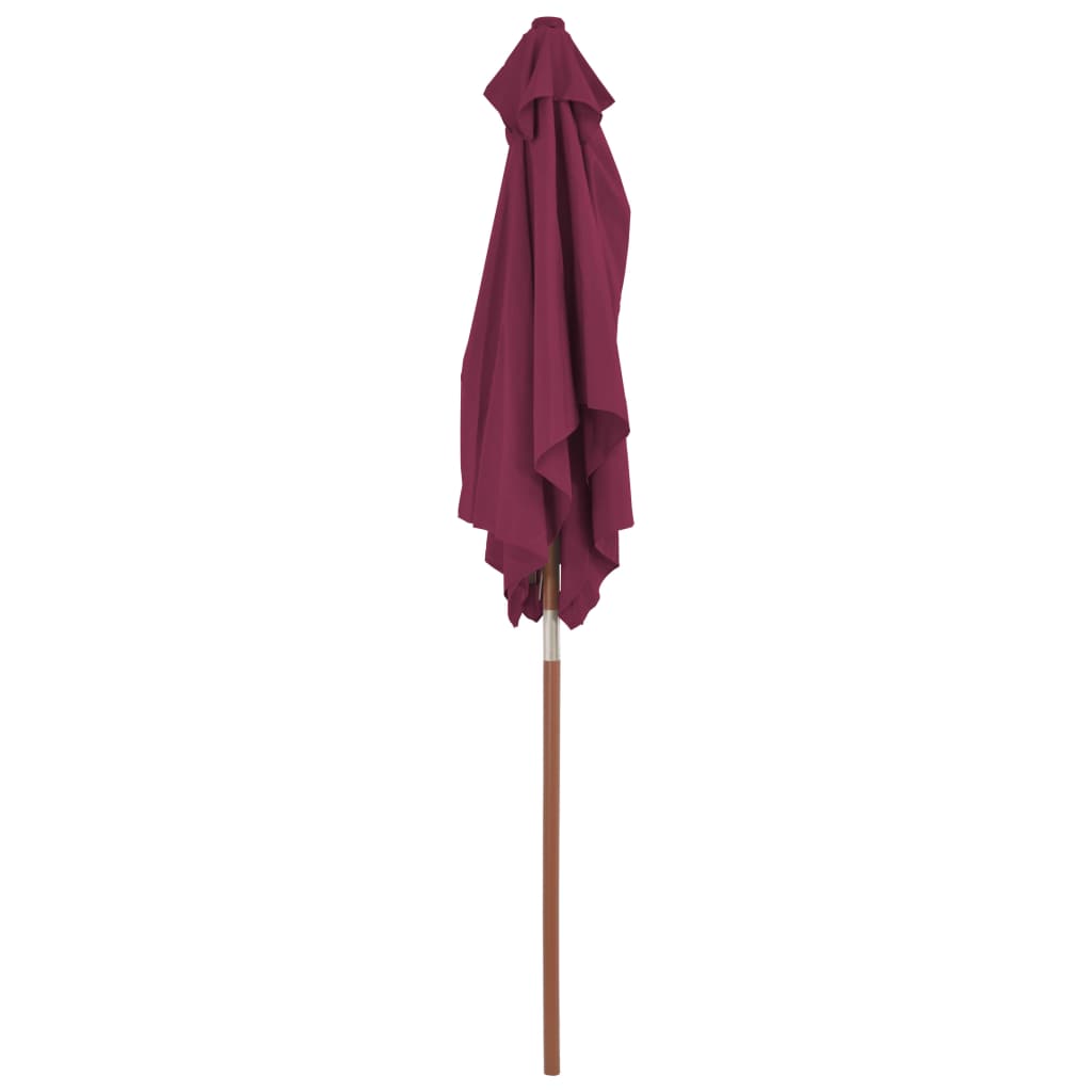 Sonnenschirm mit Holz-Mast 150x200 cm Bordeauxrot