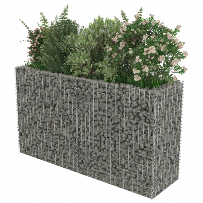 Gabionen-Hochbeet Verzinkter Stahl 180×50×100 cm