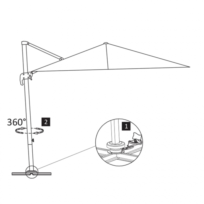 Ampelschirm mit Aluminium-Mast Taupe 300 x 300 cm