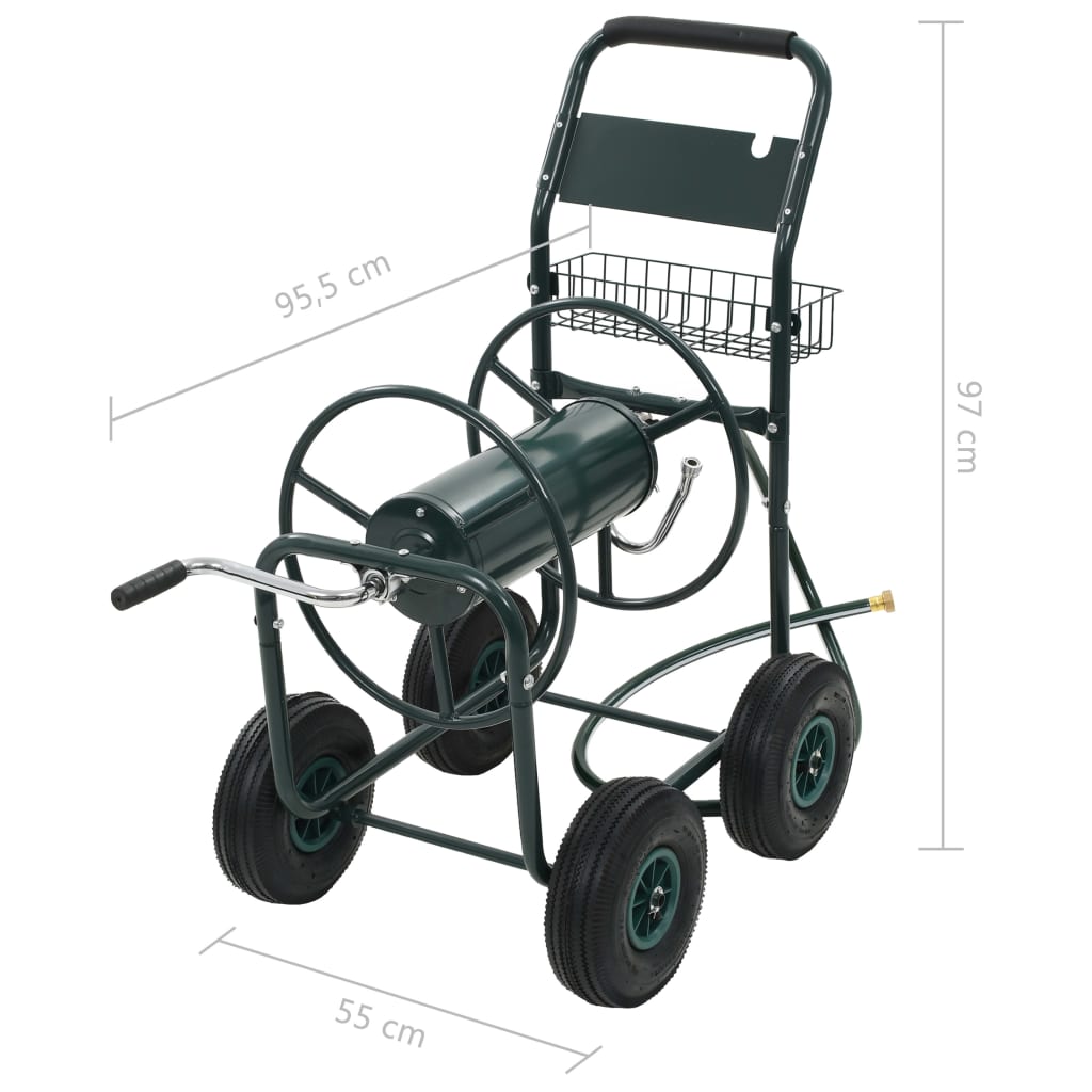 Gartenschlauchwagen mit 1/2 Schlauchanschluss 75 m Stahl