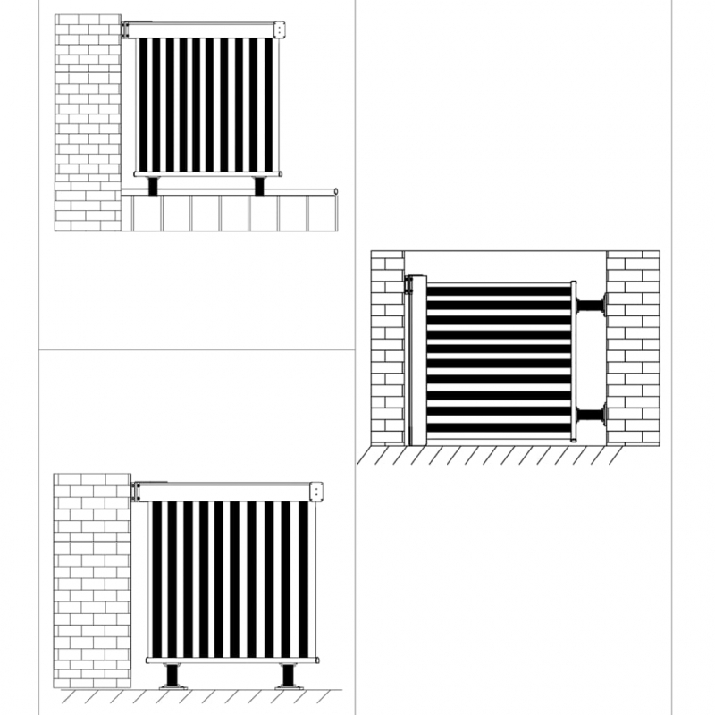 Balkon-Seitenmarkise Multifunktional 150x200 cm Schwarz