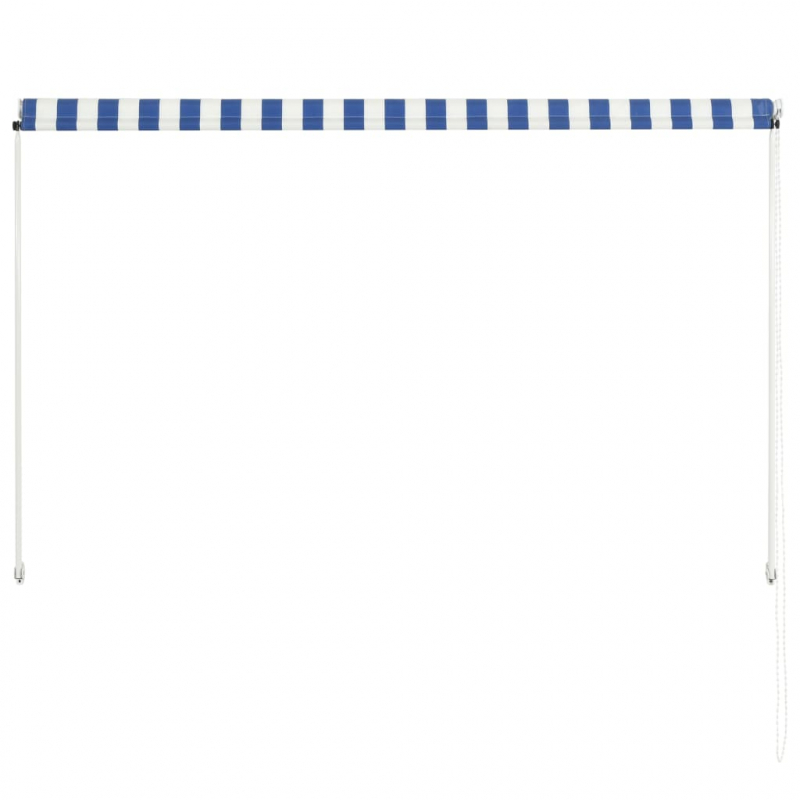 Einziehbare Markise 200×150 cm Blau und Weiß