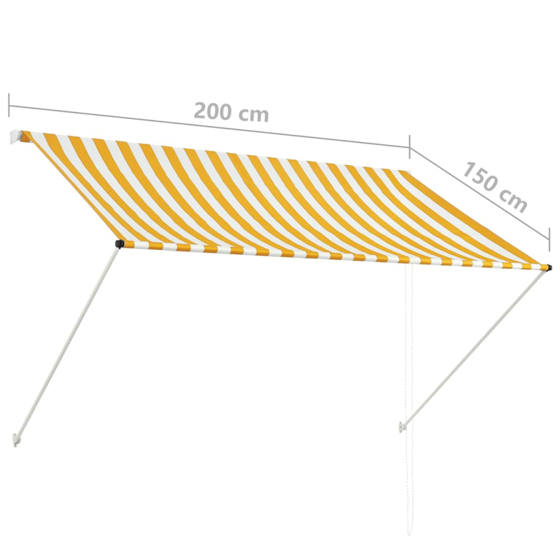 Einziehbare Markise 200×150 cm Gelb und Weiß