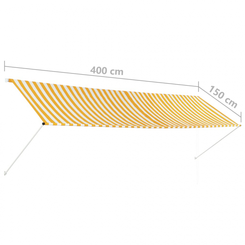 Einziehbare Markise 400×150 cm Gelb und Weiß