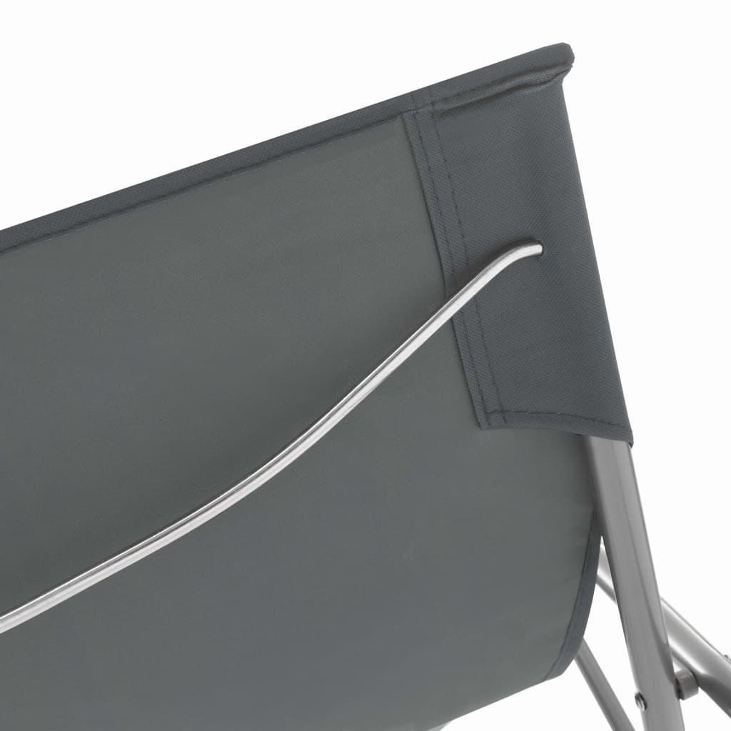 Klappbare Strandstühle 2 Stk. Stahl und Oxford-Gewebe Grau