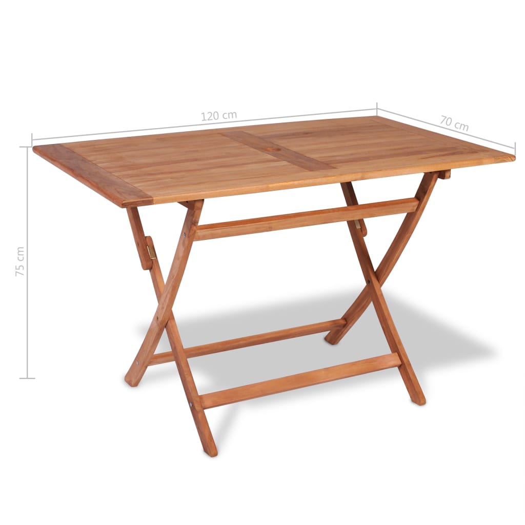 Gartentisch Klappbar 120x70x75 cm Massivholz Teak