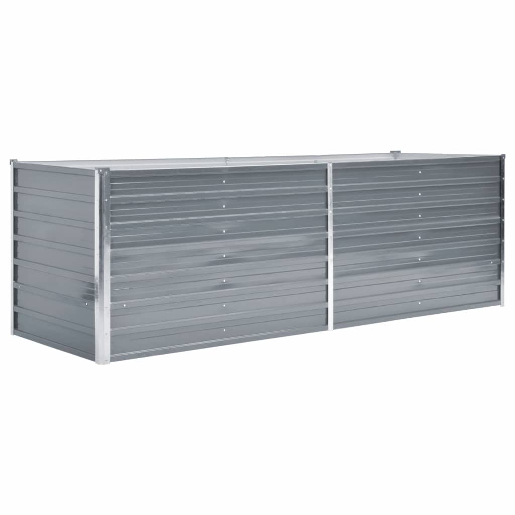 Garten-Hochbeet Verzinkter Stahl 240x80x77 cm Grau