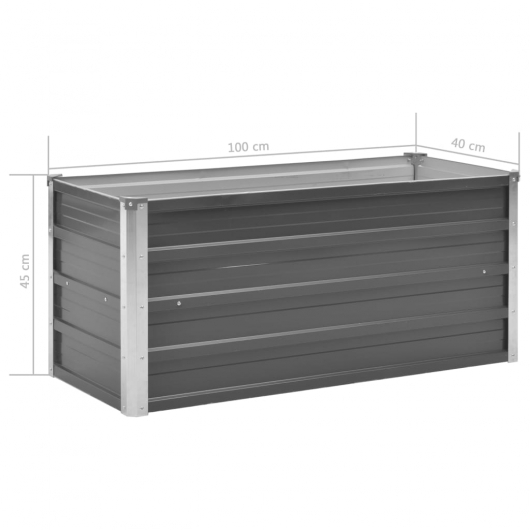 Garten-Hochbeet Verzinkter Stahl 100x40x45 cm Grau