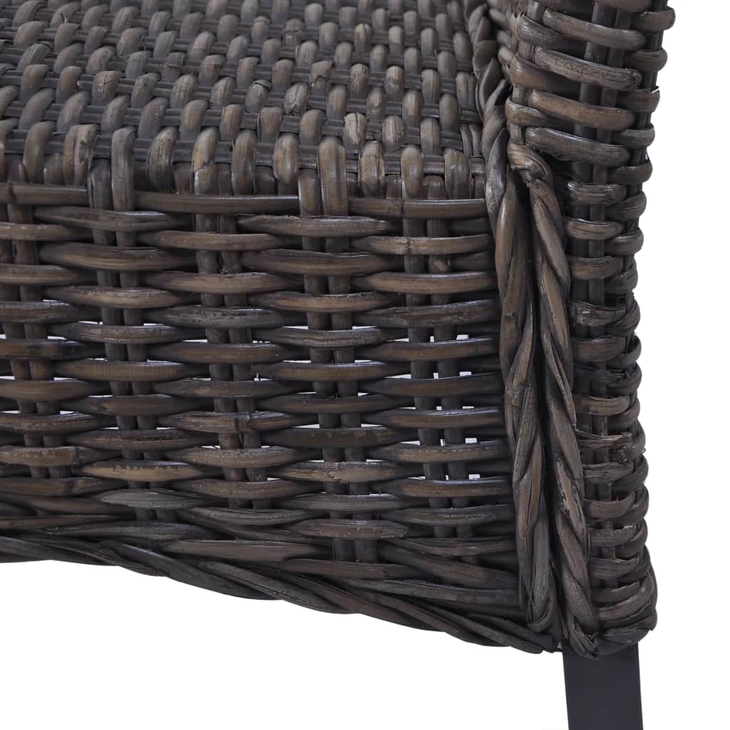 Esszimmerstühle 6 Stk. Braun Kubu Rattan und Mangoholz