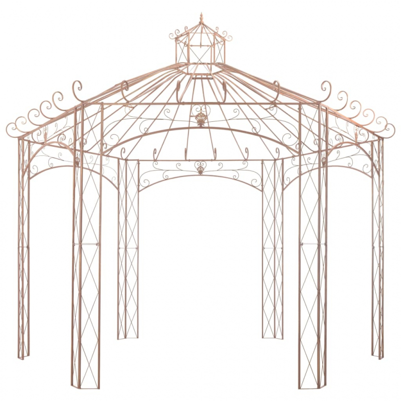 Gartenpavillon Antikbraun 4 m Eisen